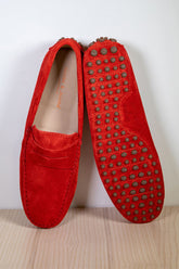 PROPRIANO – Suede Calfskin Suede Loafers – Men – Tangerine